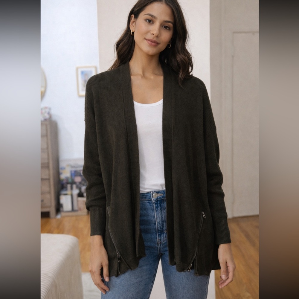 Gibson and Latimer Zipper Cardigan Sweater